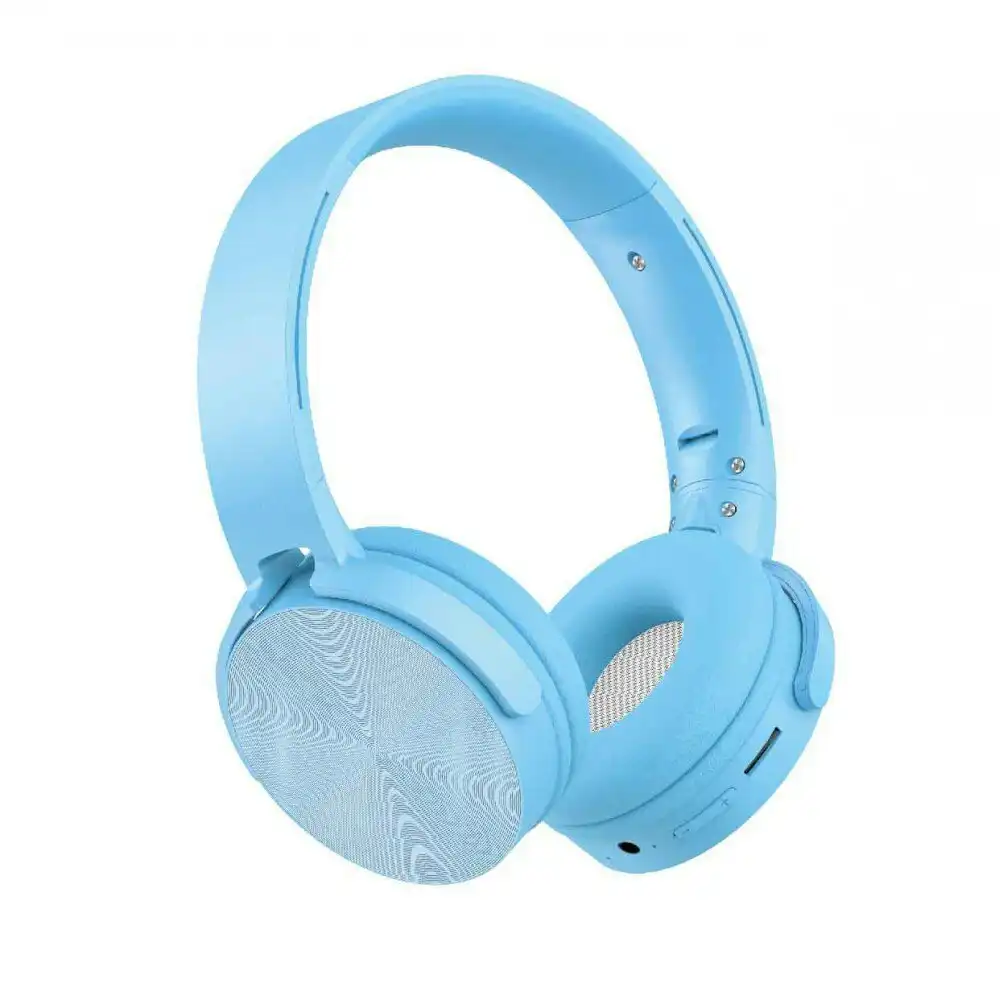 Laser Kids Bluetooth Wireless Headphones Adjustable Foldable On-Ear Headset Blue