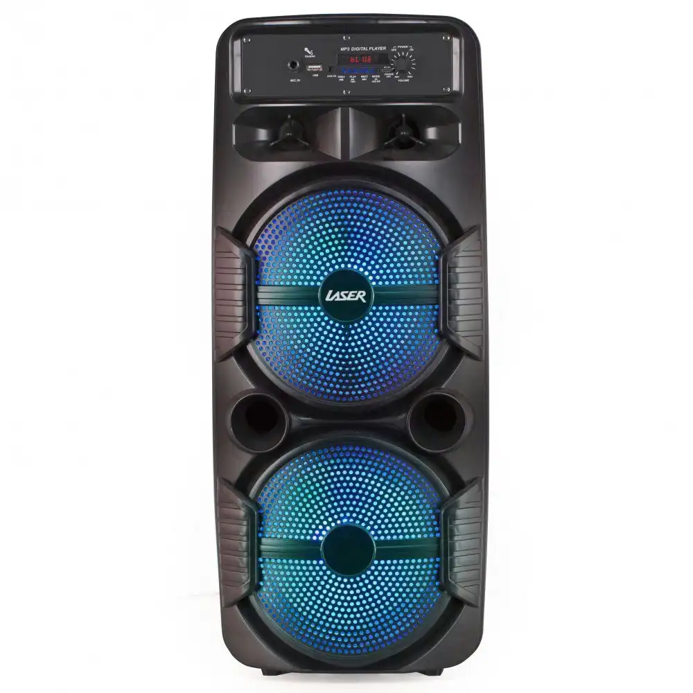 Laser Portable TWS Wireless Bluetooth/Aux Party Speaker w/ LED Display Black
