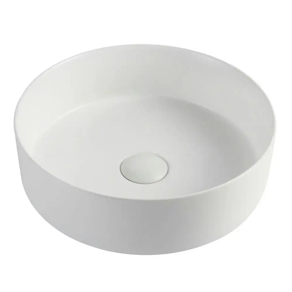 Haven Home Round Vitreous China Bathroom Sit-On Basin Matte White Finish