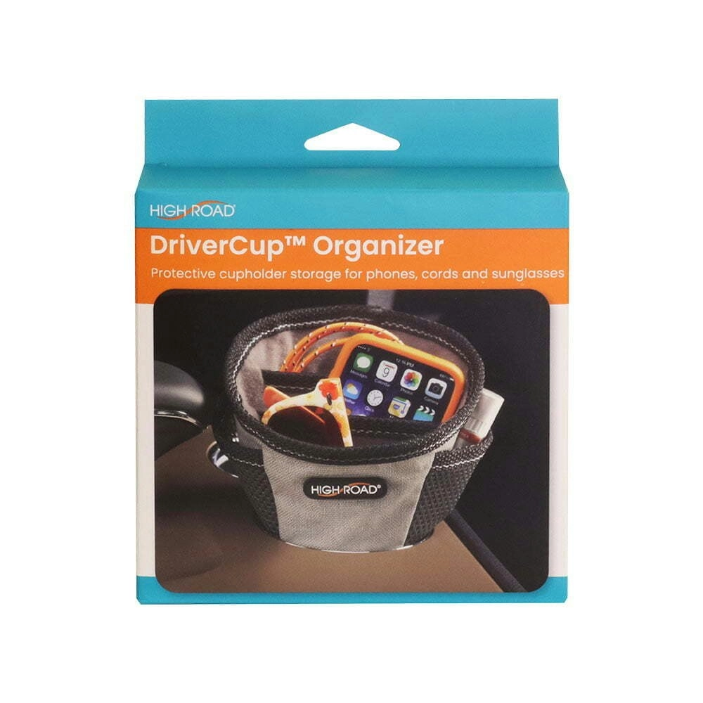 High Road Polyester Driver Cup Organiser Travel Storage Pouch w/Mesh Pocket Grey