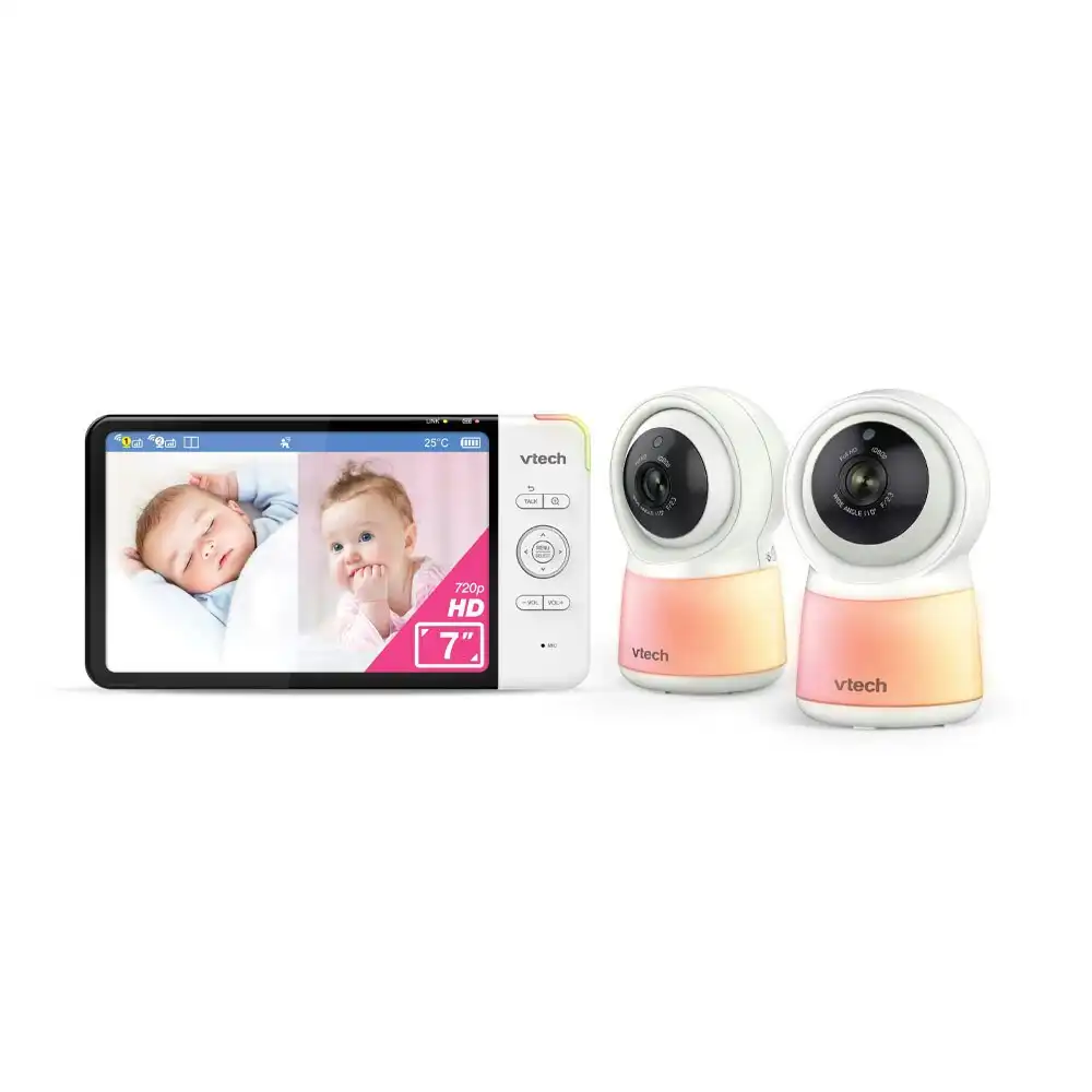 VTech 2-Camera 7 Inch Smart HD Video Baby Monitor With Remote Access 1080p