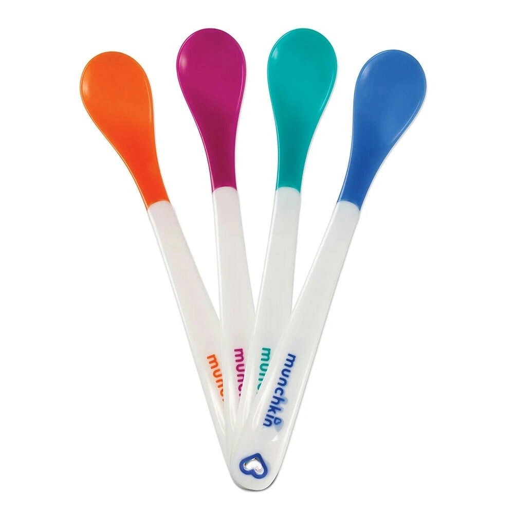 4PK Munchkin BPA Free Baby Hot Safety Spoons Kids/Toddler Self Feed Long Handles