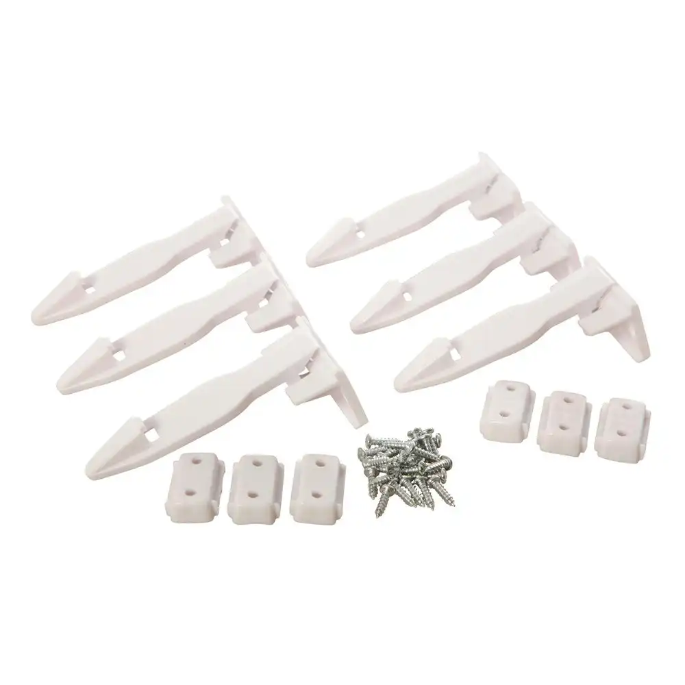 6pc dreambaby 9cm Spring-Loaded Safety Latches For Cupboards/Top Drawers White