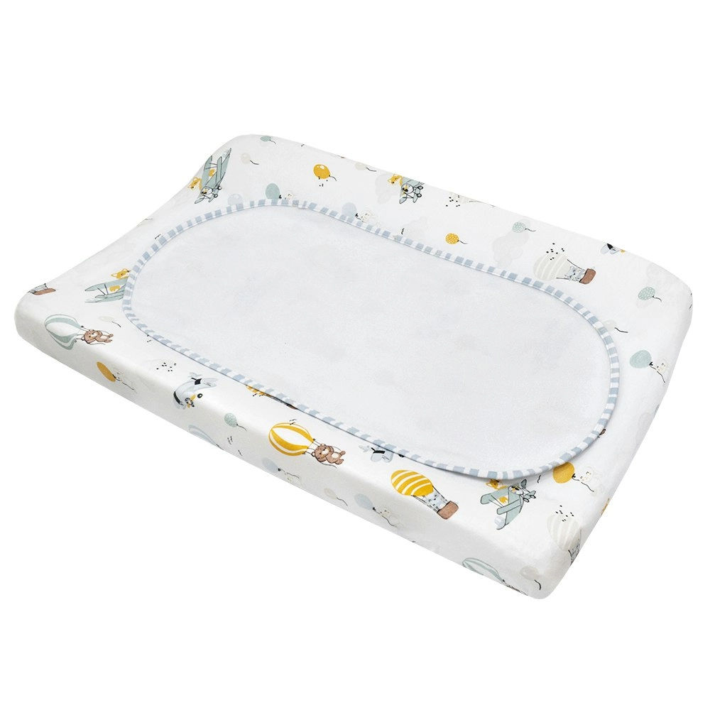 Living Textiles Infant Cotton Change Pad Cover & Liner Set Up Up & Away/Stripes