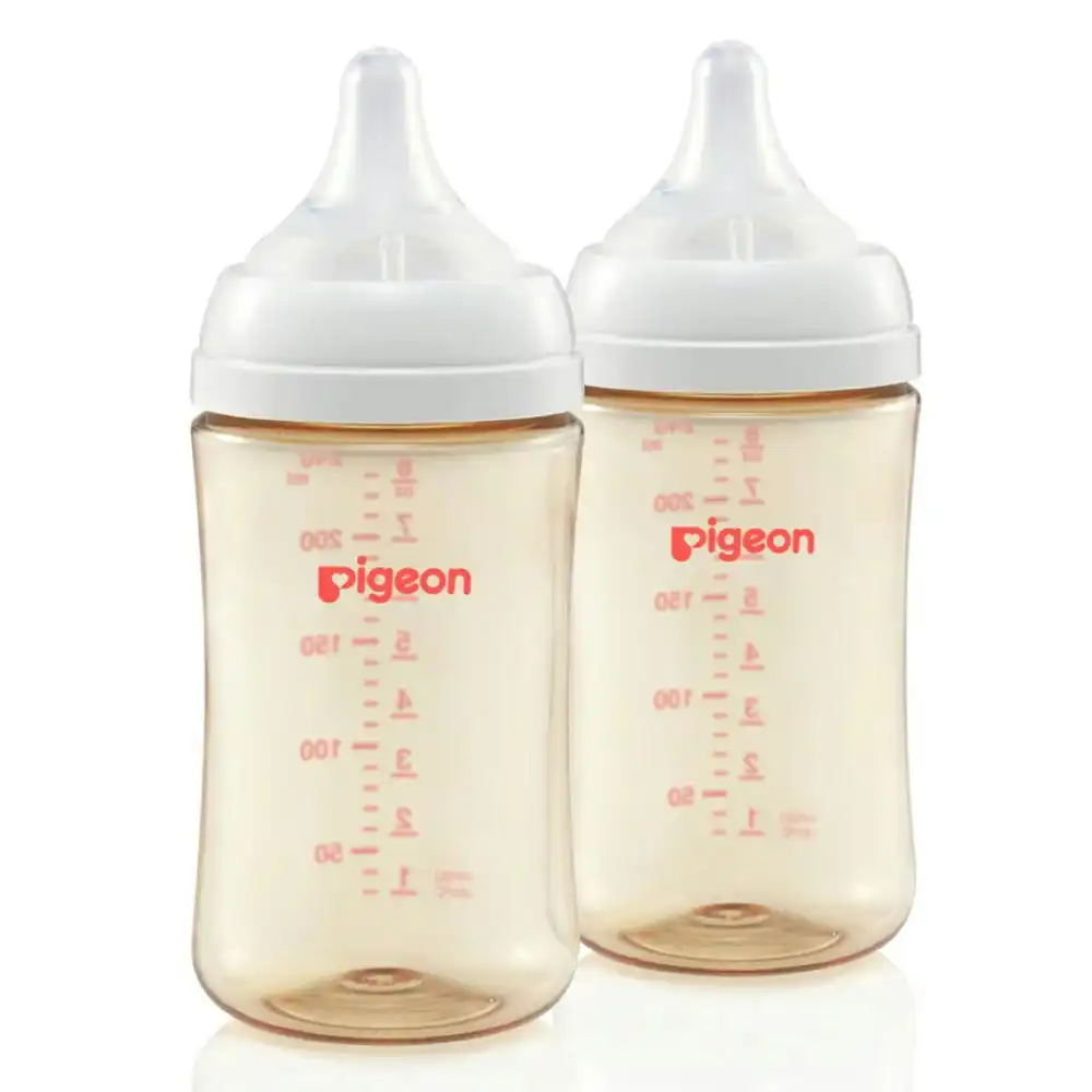 2pc PIGEON Softouch lll Drinking/Feeding Bottle PPSU Anti-Colic 240ml Baby 3m+