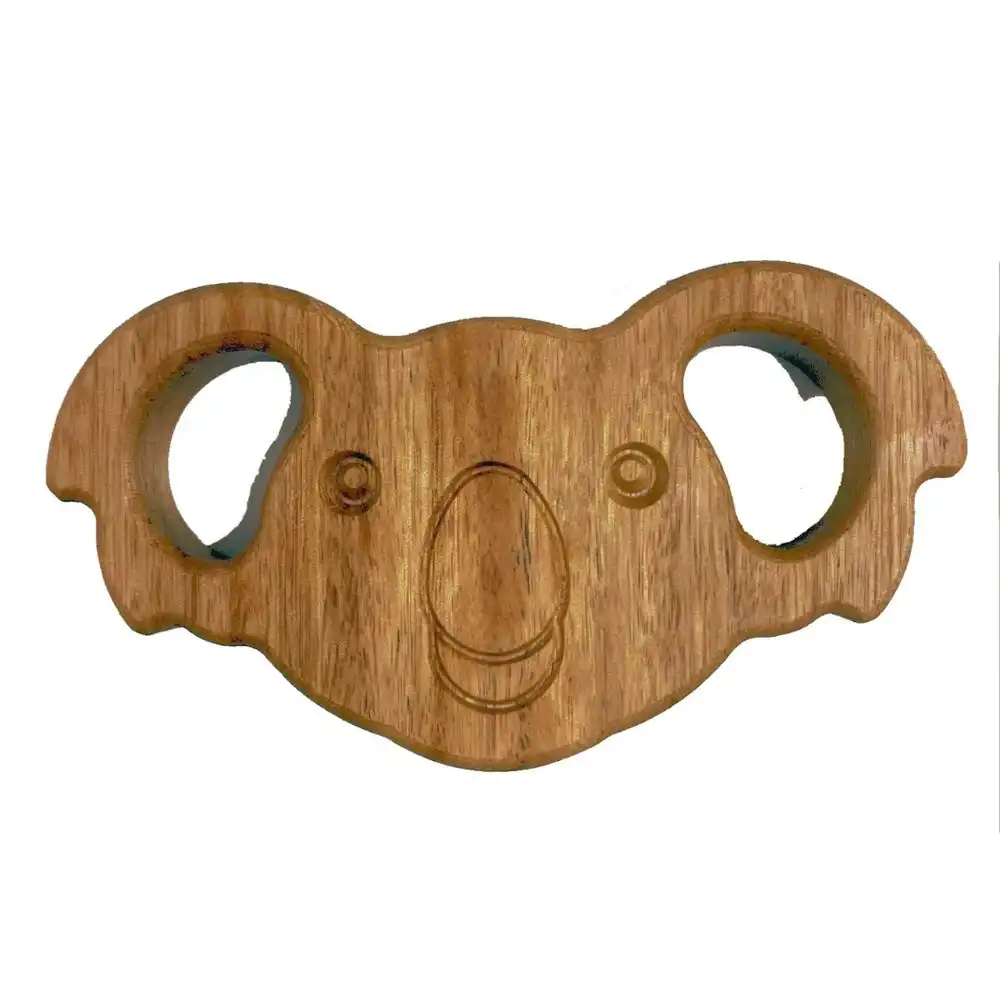 In-wood Oz 12cm Koala Wood Teether Toy Chew Teething Sensory Baby 0m+ Brown