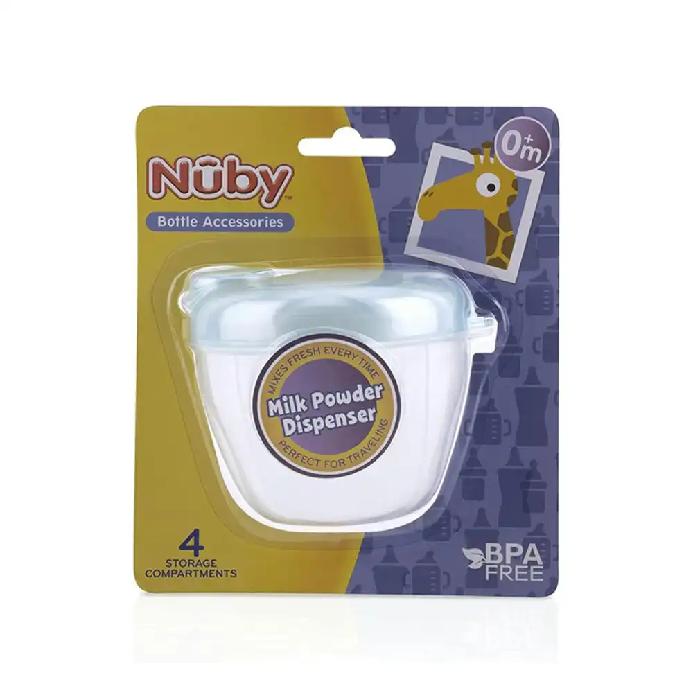 Nuby 4 Compartment BPA Free Snap-On Cap Baby Formula Dispenser Assorted