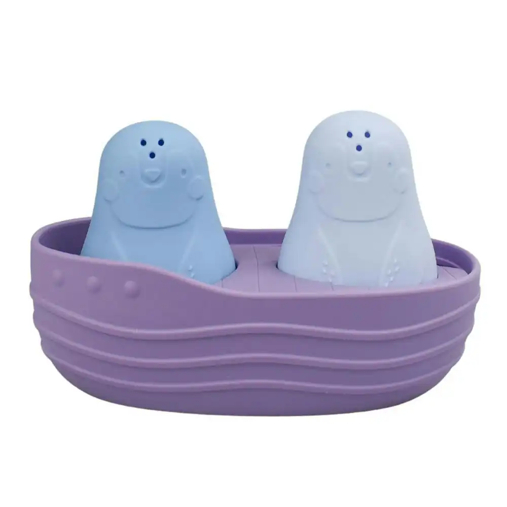 Koala Dream Silicone Kids/Childrens Penguins Bath Time Boat Toy Purple 6M+