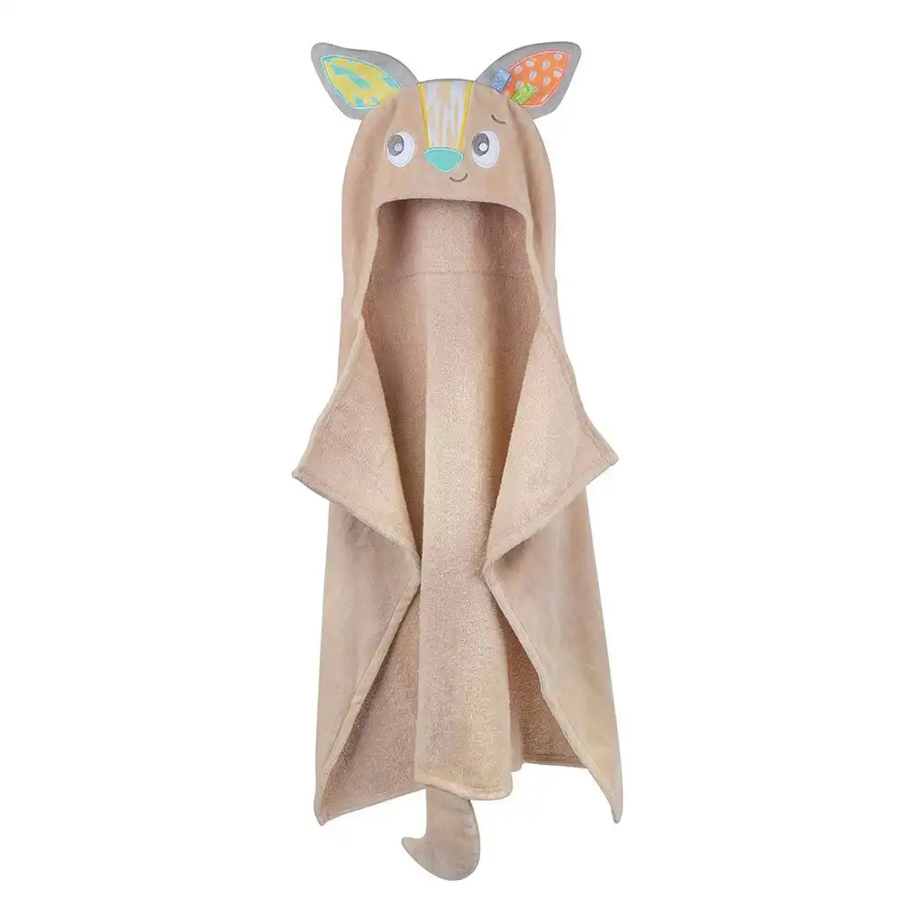 Playgro Fauna Friends Baby Bathing Soft Cotton Hooded Drying Towel Kangaroo 0m+
