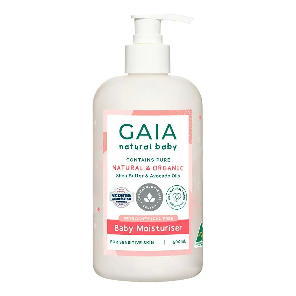 Gaia 500ml Natural Baby Dry/Flaky/Rough Skin Moisturiser Face/Body 0m+ Organic