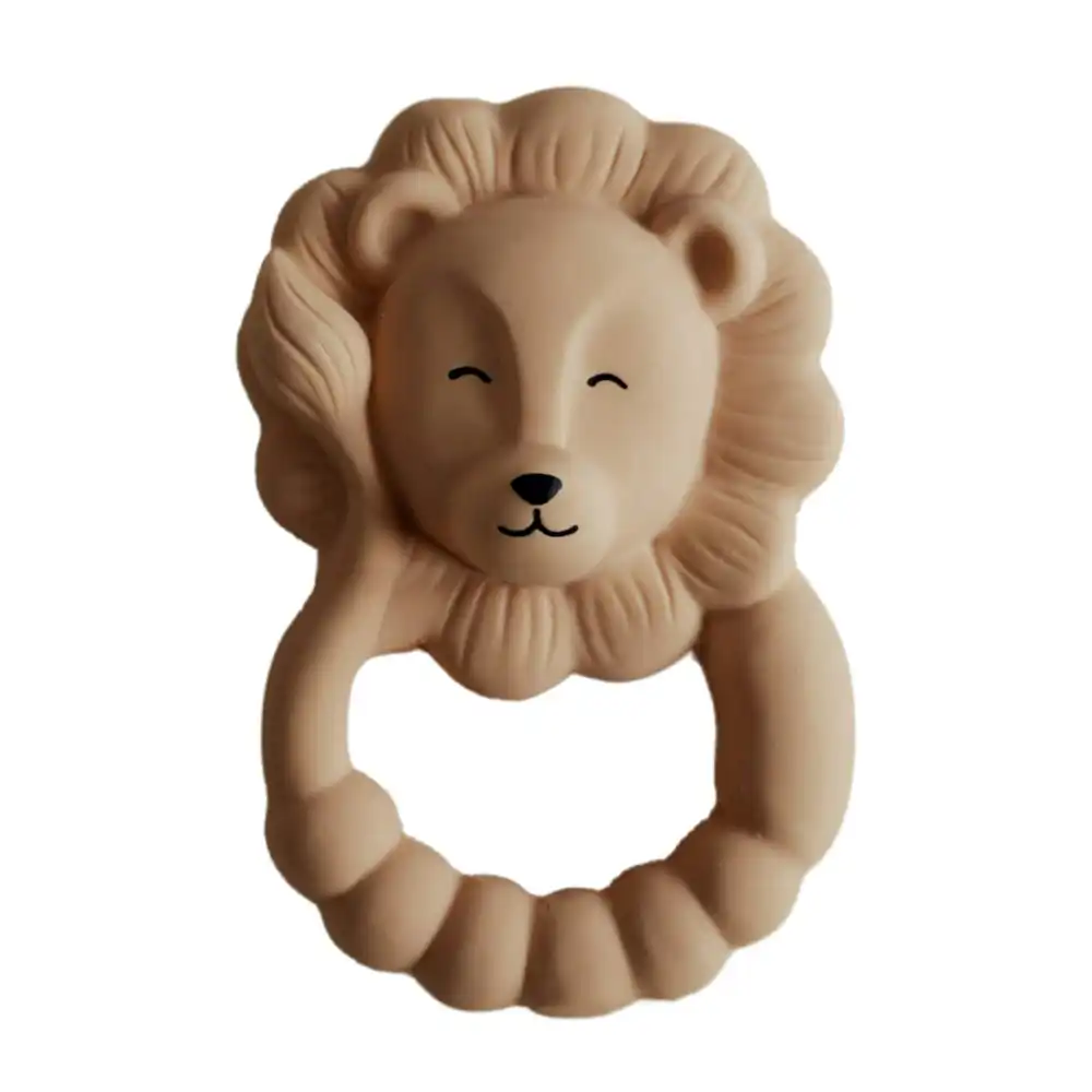 Natruba Lion 12.5cm Rubber Teether Baby/Infant 0m+ Sensory Teething Toy Yellow