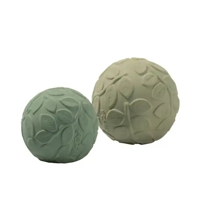 2pc Natruba Leaf 5/7cm Rubber Sensory Ball Baby/Infant Play Toy Set 0m+ Green