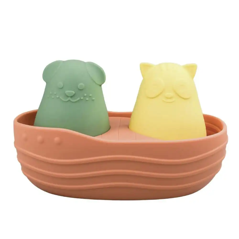 Koala Dream Silicone Kids/Childrens Cat And Dog Bath Boat Toy Orange 6M+