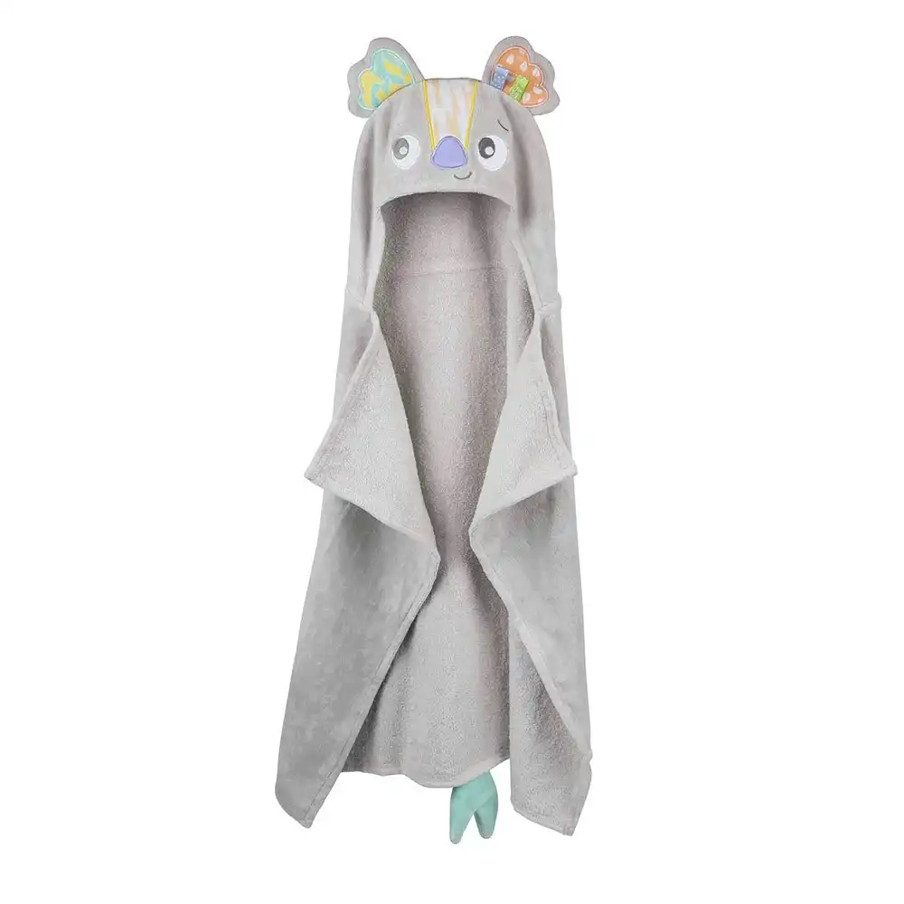 Playgro Fauna Friends Baby Bathing Soft Cotton Hooded Drying Towel Koala 0m+