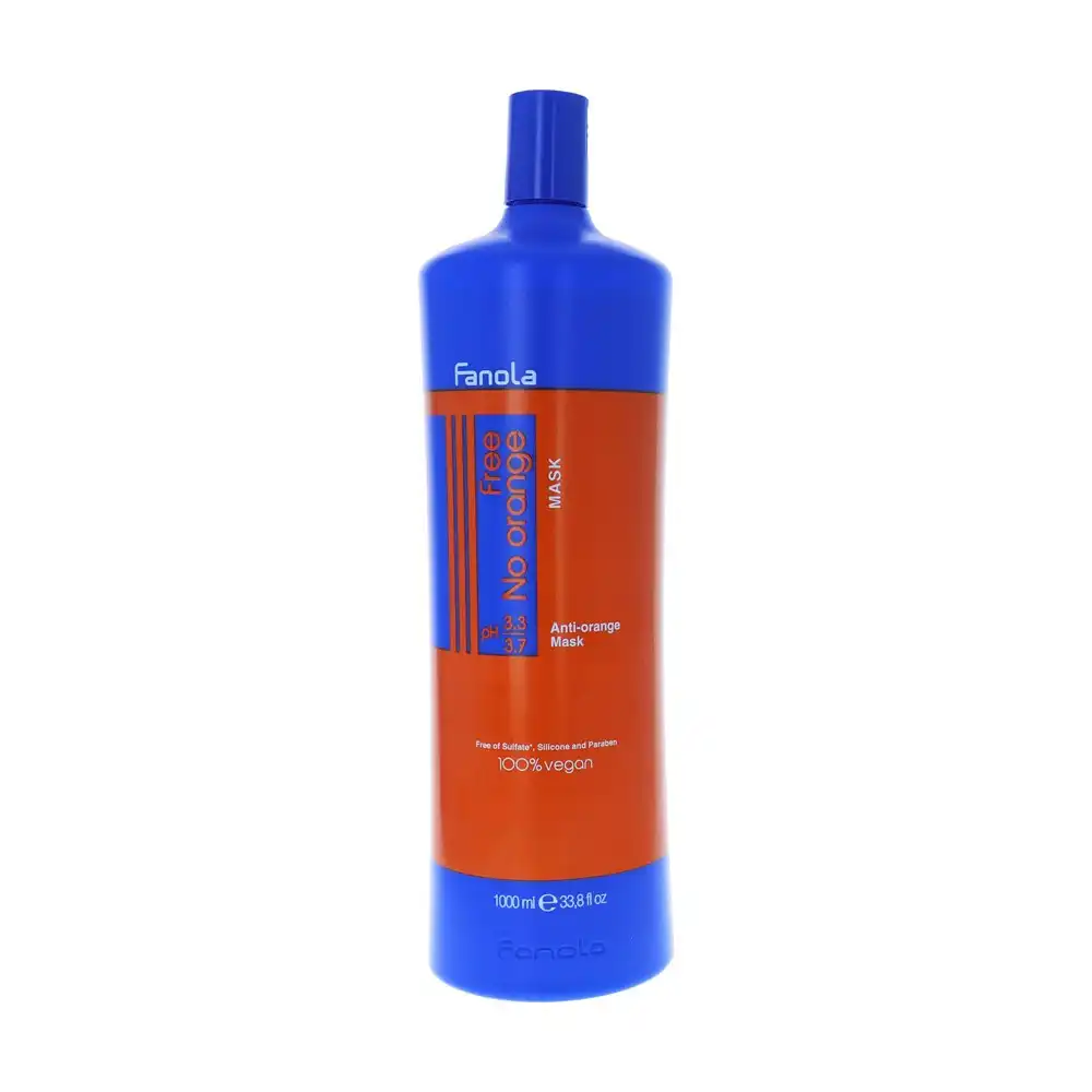 Fanola 1000ml No Orange Mask Hair Care Shampoo For Coloured Hair w/ Dark Tones