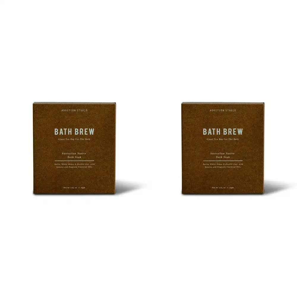 2x Addition Studio 100g Relaxing Bath Brew Australian Native Soak Giant Tea Bag