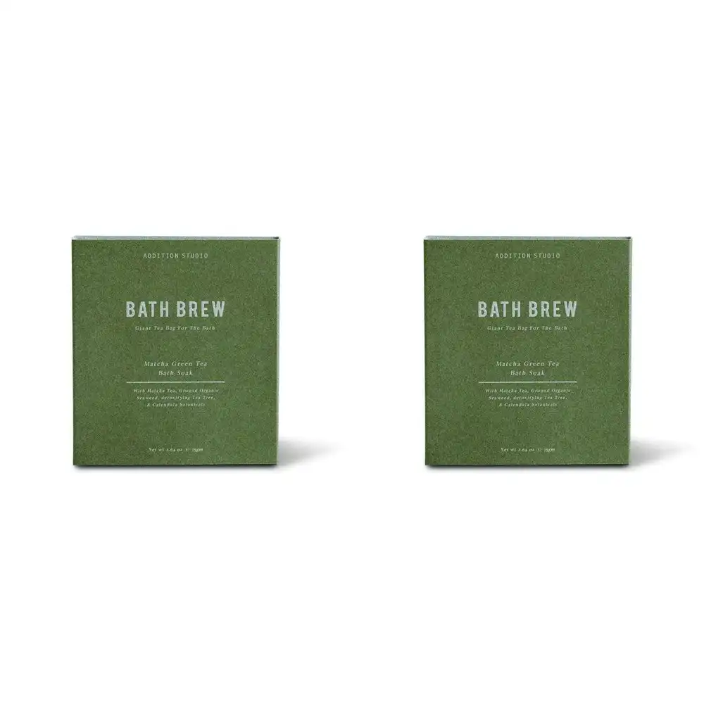 2x Addition Studio Organic 100g Bath Brew Green Tea Giant Teabag Bath Body Soak
