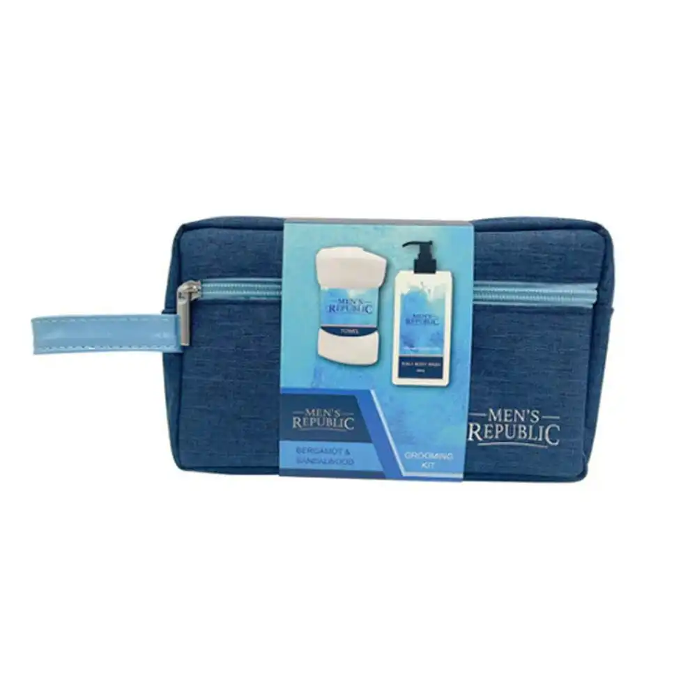 3pc Men's Republic Grooming Kit in Toiletry Bag - Body Wash Gifting Set