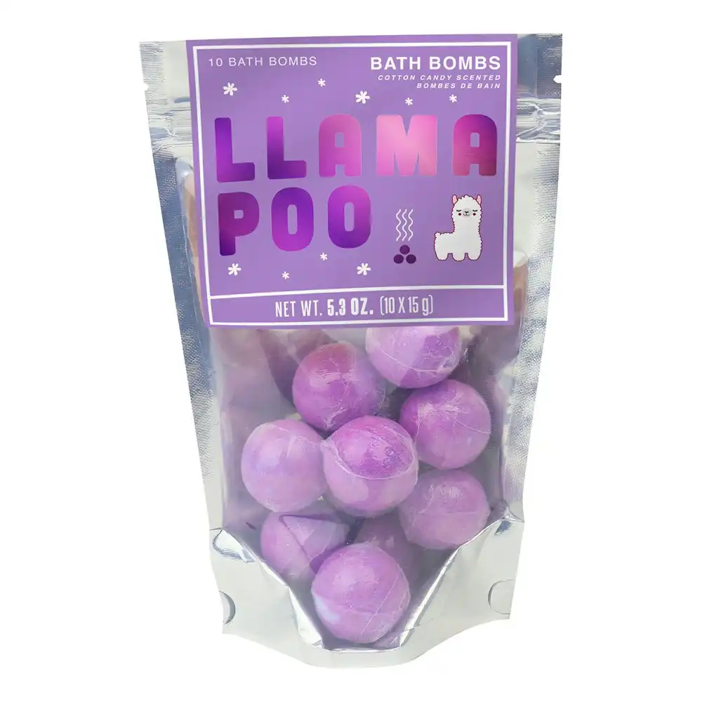 10pc Gift Republic Llama Poo 21cm/15g Bath Bombs Scented Fizzies Cotton Candy