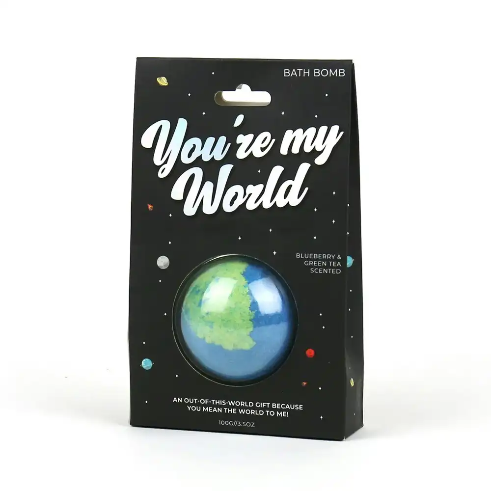 Gift Republic 100g Scented You're My World Bath Bomb Fizz Blueberry & Green Tea