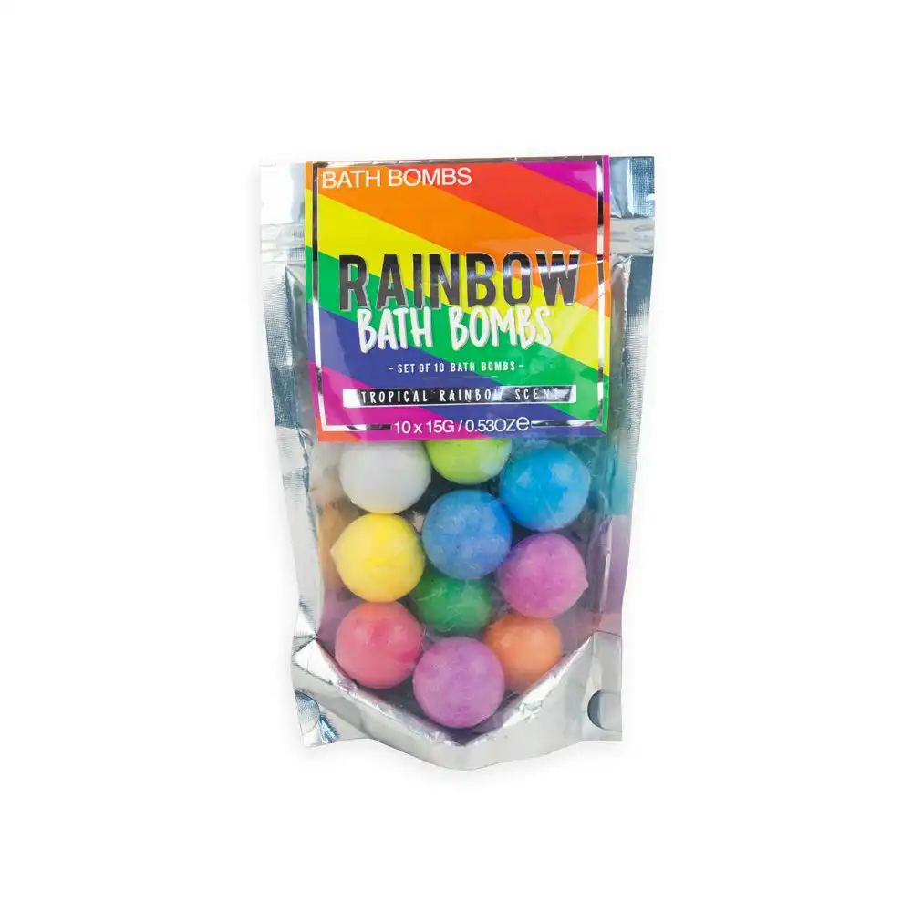 10pc Gift Republic 15g Tropical Rainbow Bath Bombs Scented Fizzies Fragrance