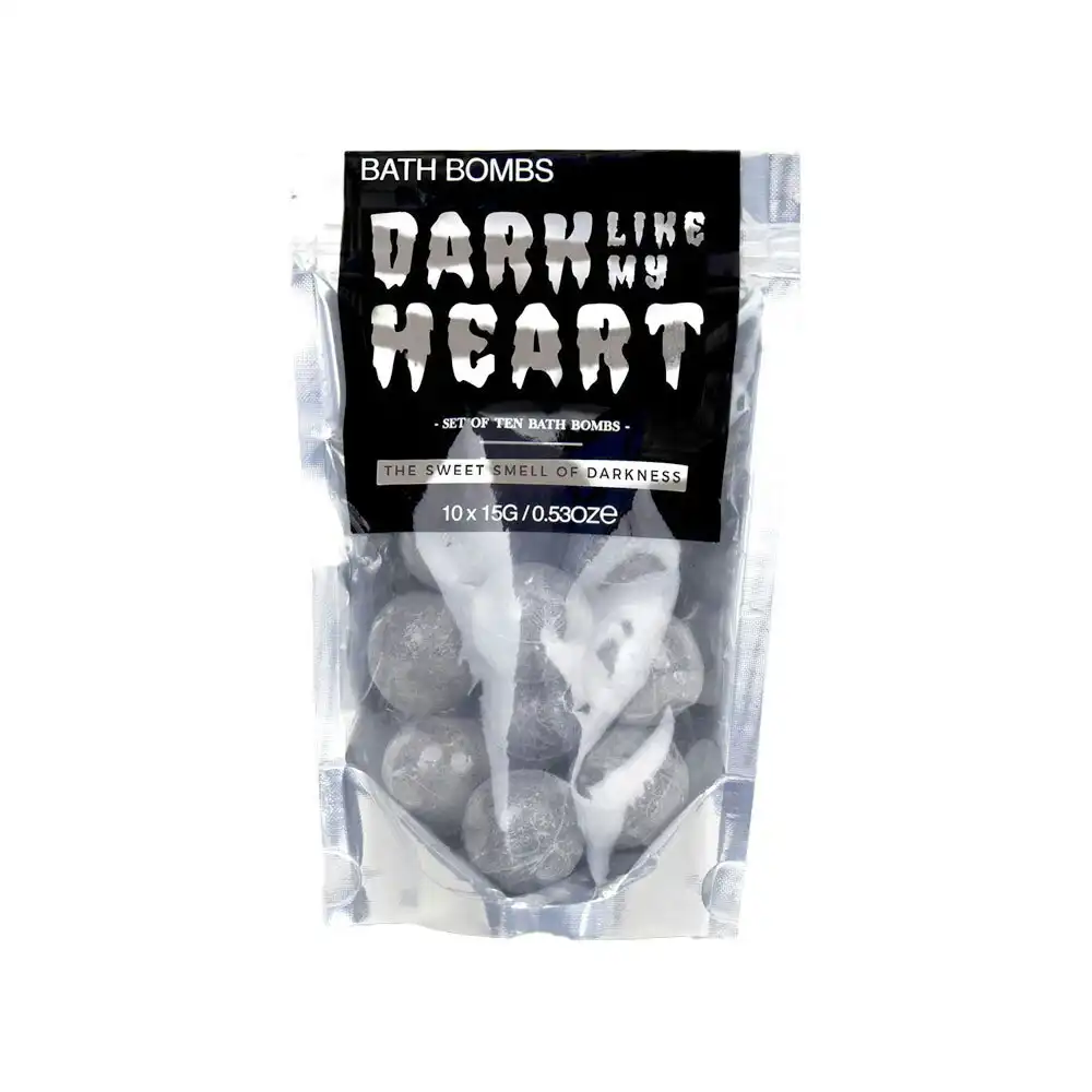 10pc Gift Republic 15g Dark Like My Heart Bath Bombs Scented Fizzies Fragrance