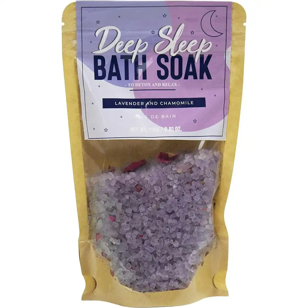 Gift Republic 250g Deep Sleep Bath Salt Scented Body Soak Lavender & Chamomile