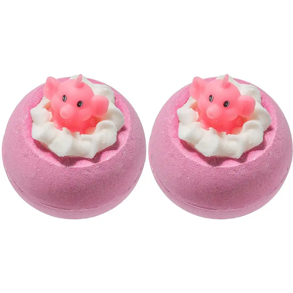 2PK Bomb Cosmetics Pink Elephants & Lemonade Bath Bomb Blaster w/ Toy Tub Fizzy