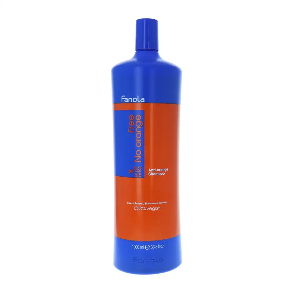 Fanola 1L No Orange Vegan Hair Care Women Shampoo Sulfate Free For Brunette Hair