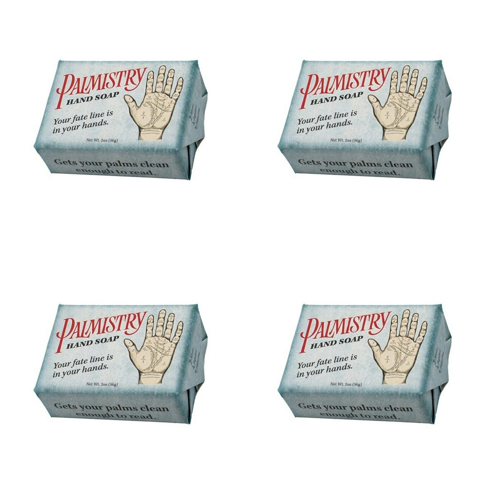 4PK Unemployed Philosopher Guild 56g Bar Soap Palmistry w/Shea Butter/Oatmeal