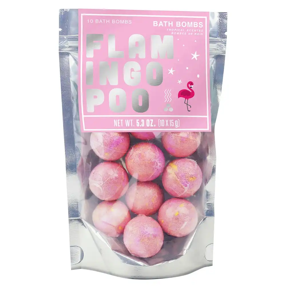 10pc Gift Republic Flamingo Poo 21cm/15g Bath Bombs Scented Fizzies Tropical