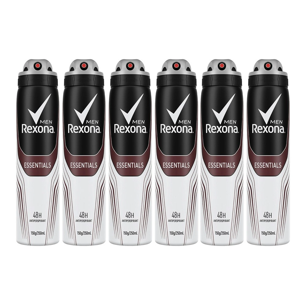 6x Rexona Anti-Perspirant 250ml Men Deodorant 48h Protect Body Spray Essentials