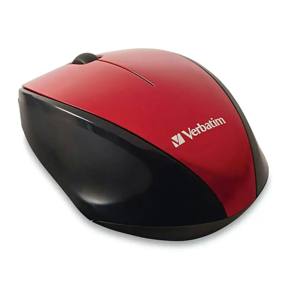Verbatim Bluetooth/Wireless Optical Multi-Trac Blue Series Portable Mouse Red