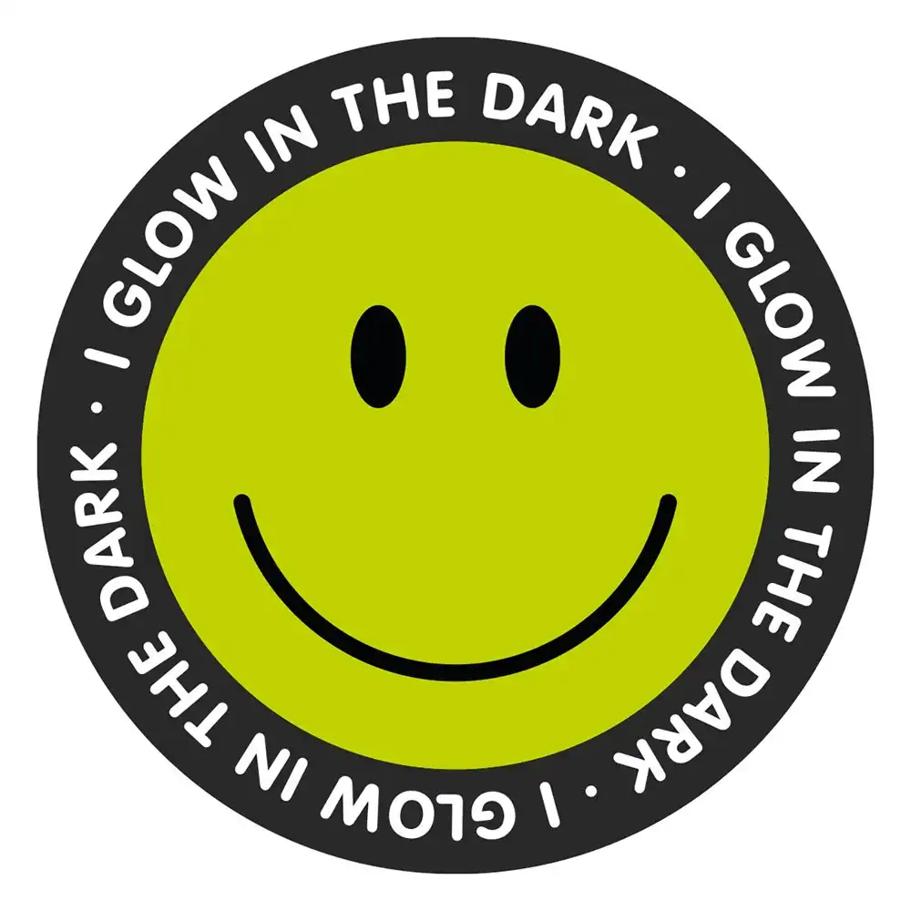 Mustard 21cm Happy Face Glow In The Dark Mouse Mat/Pad Desktop Accessory YLLW