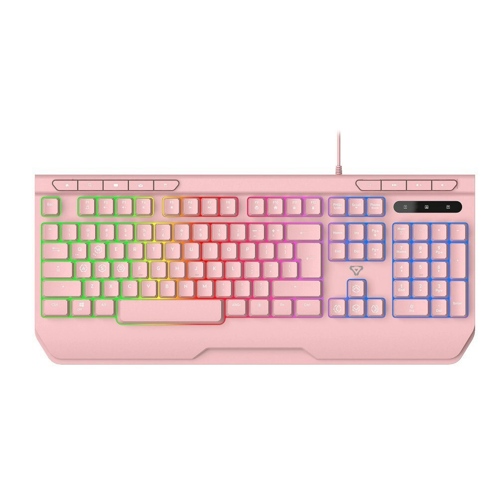 Laser Gaming LED Full Size Wired Keyboard MBK701 For PC/Laptop Computer Pink