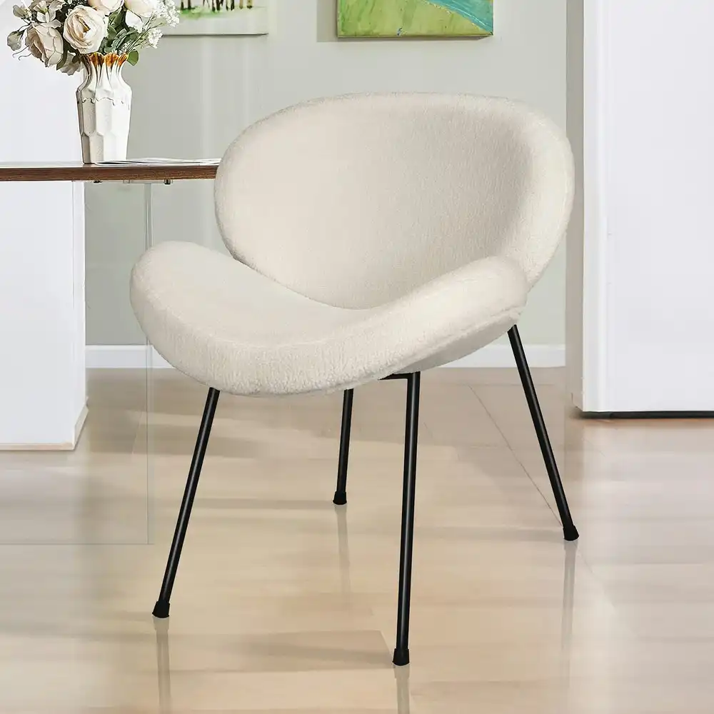 Alfordson Dining Chair Sherpa White