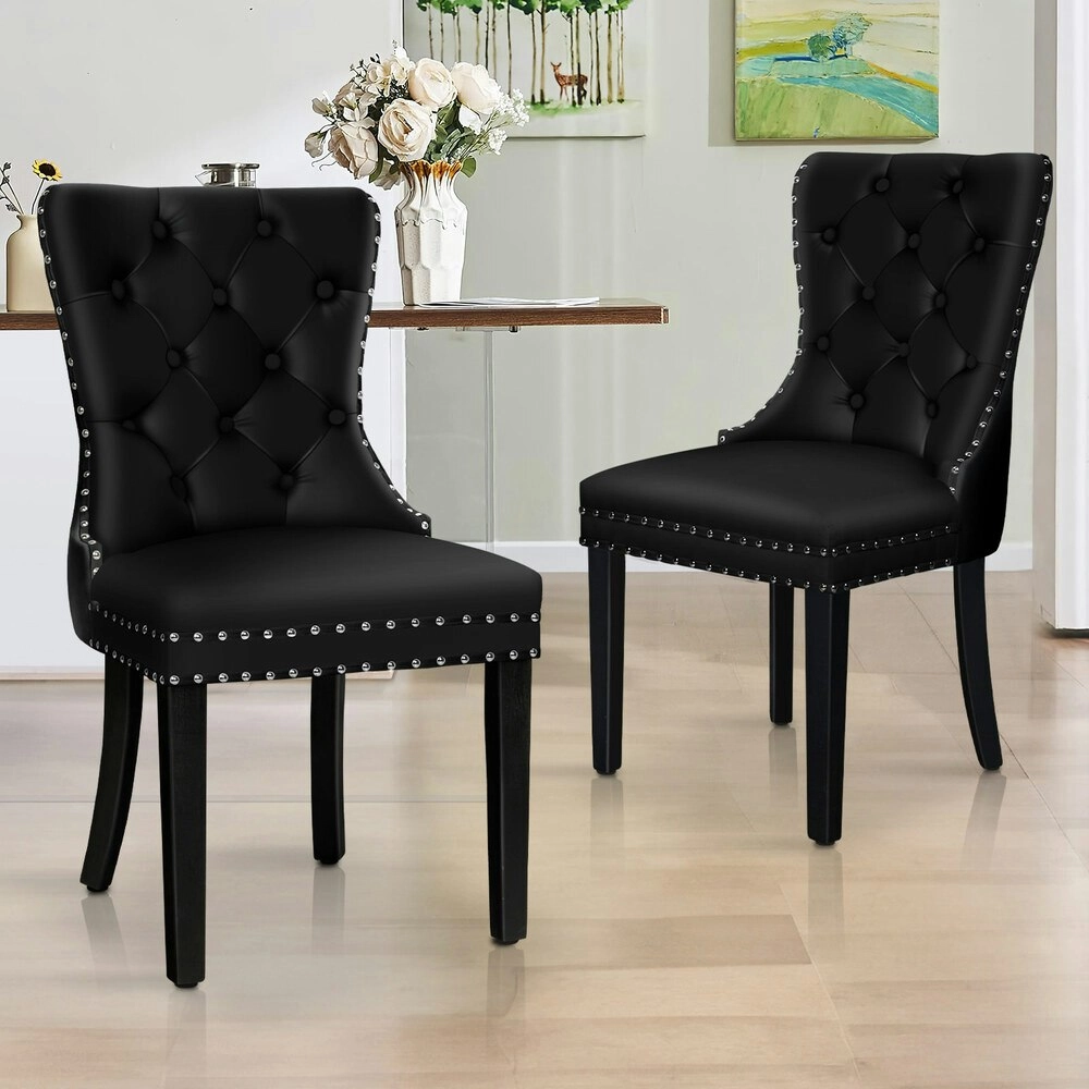 Alfordson 2x Dining Chairs Kitchen Lounge Black