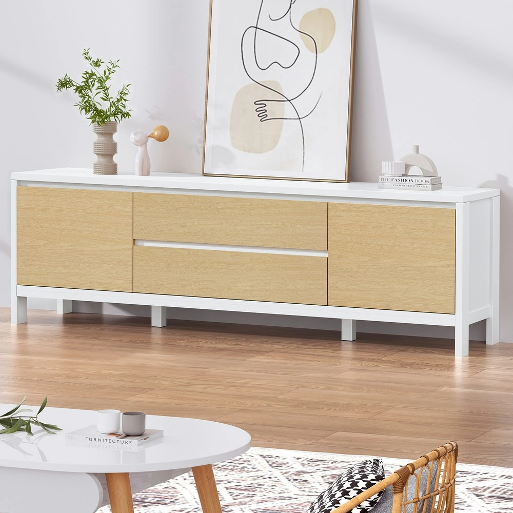 Alfordson Entertainment Unit Cabinet 180cm White