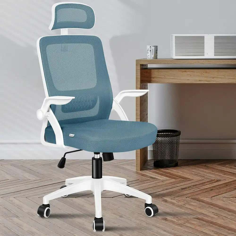 Alfordson Mesh Office Chair Blue & White