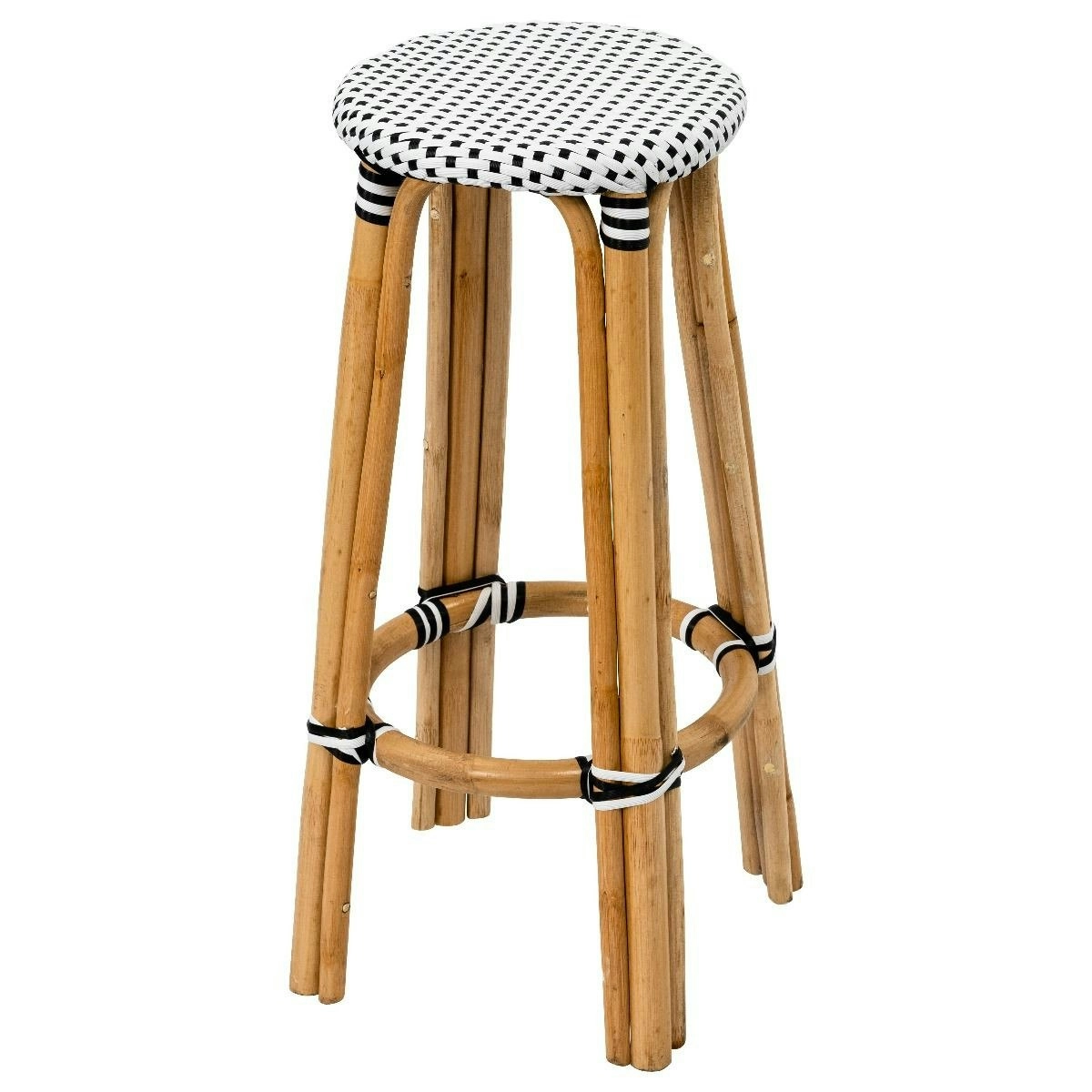 Casa Positano Synthetic Rattan Bistro Counter Stool in White