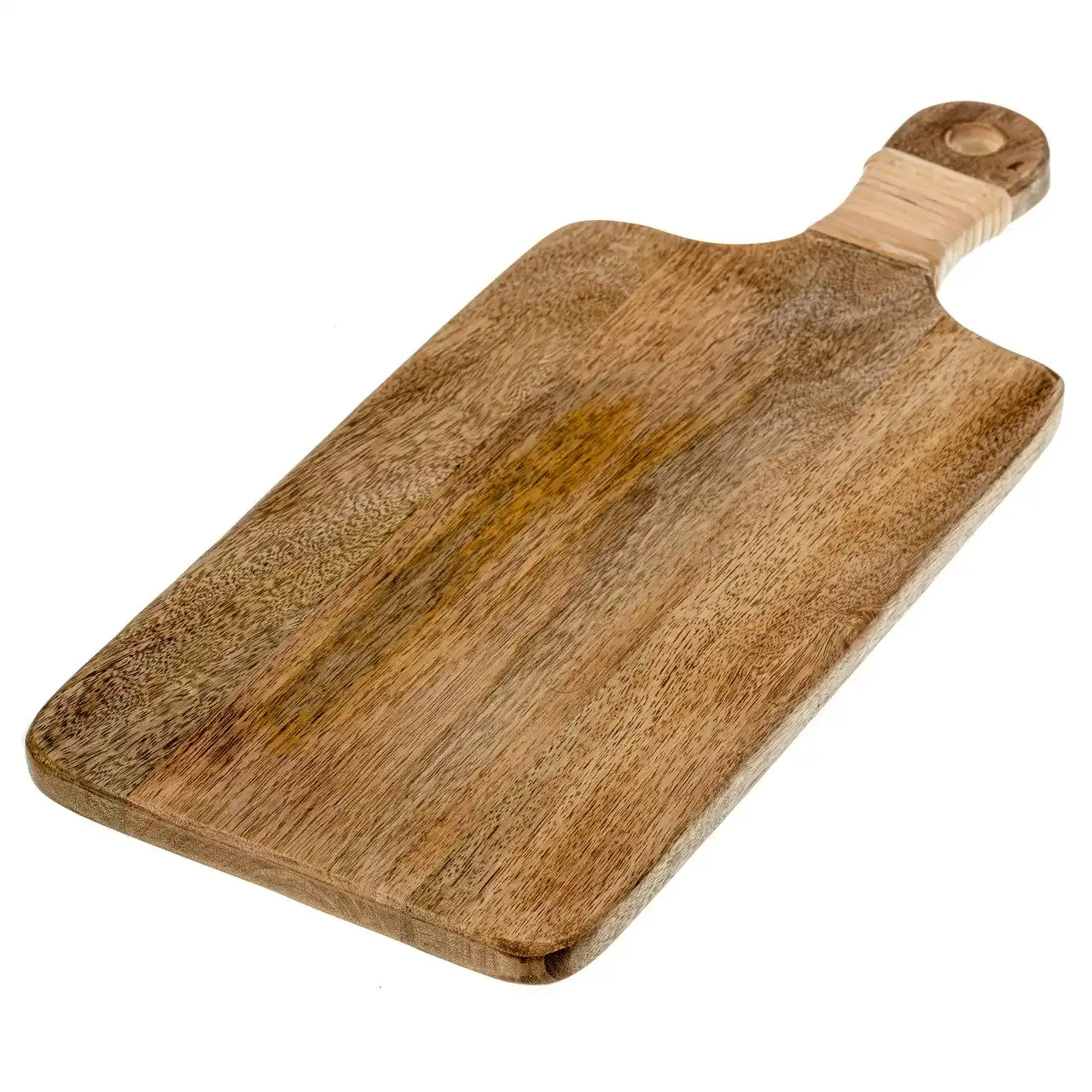Casa Wood Board with Rattan Wrap Handle in Natural