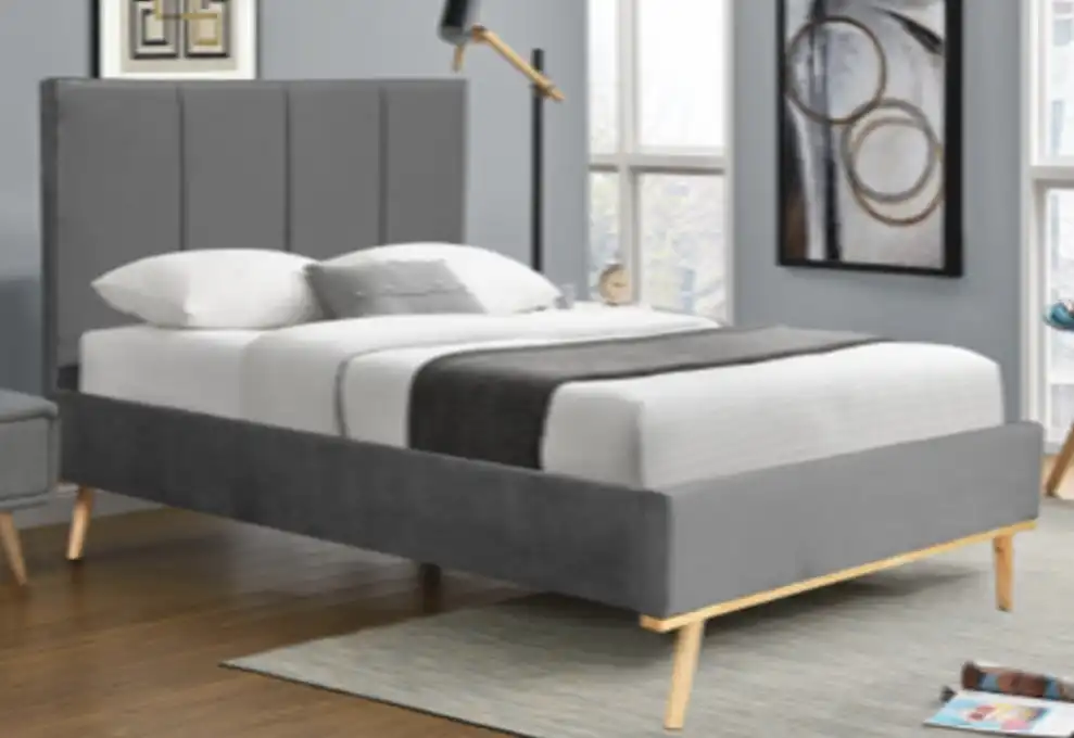 Matthew Plush Vevlet Fabric bed-Double