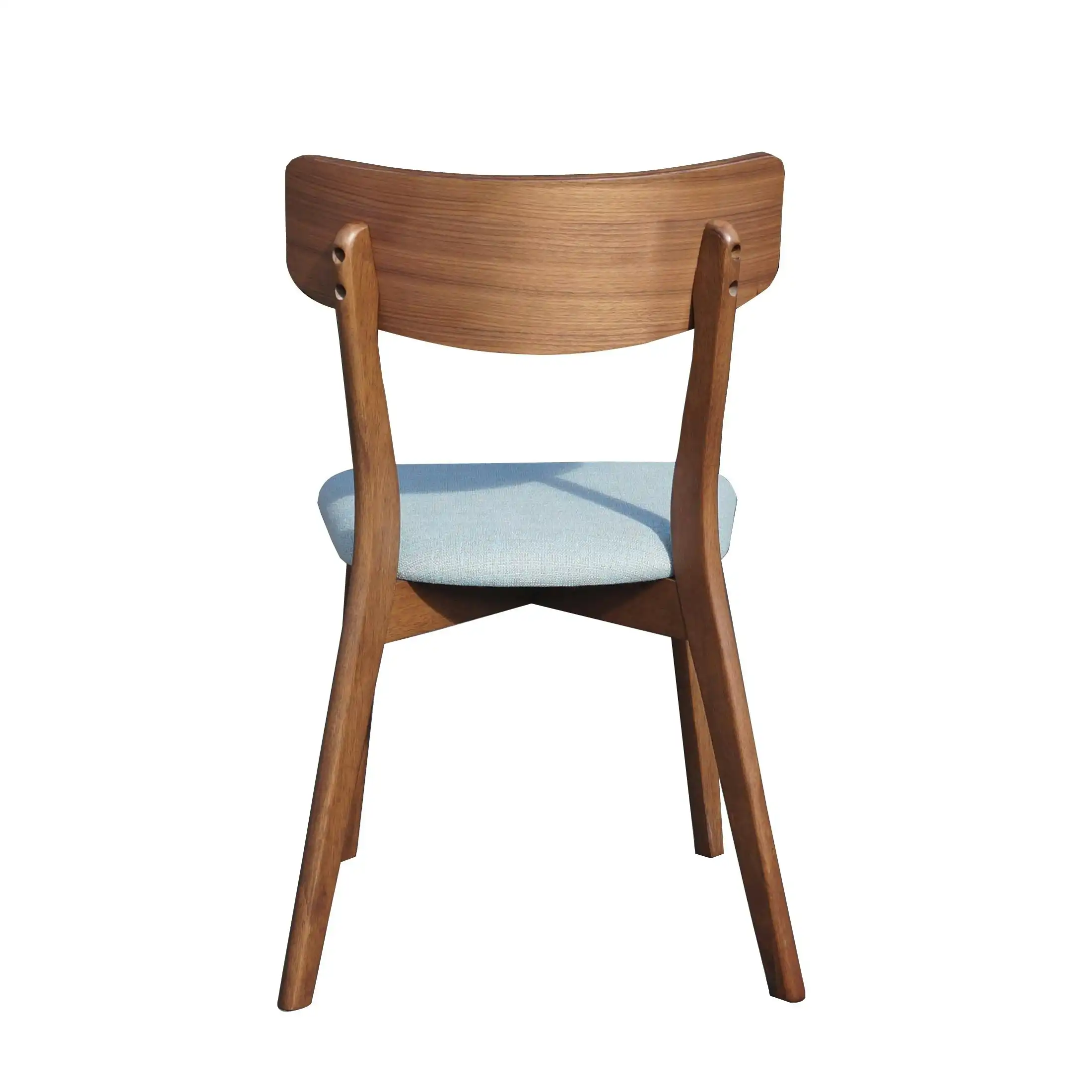 Oxley Dining Chair - Walnut Colour with Mint Blue fabric