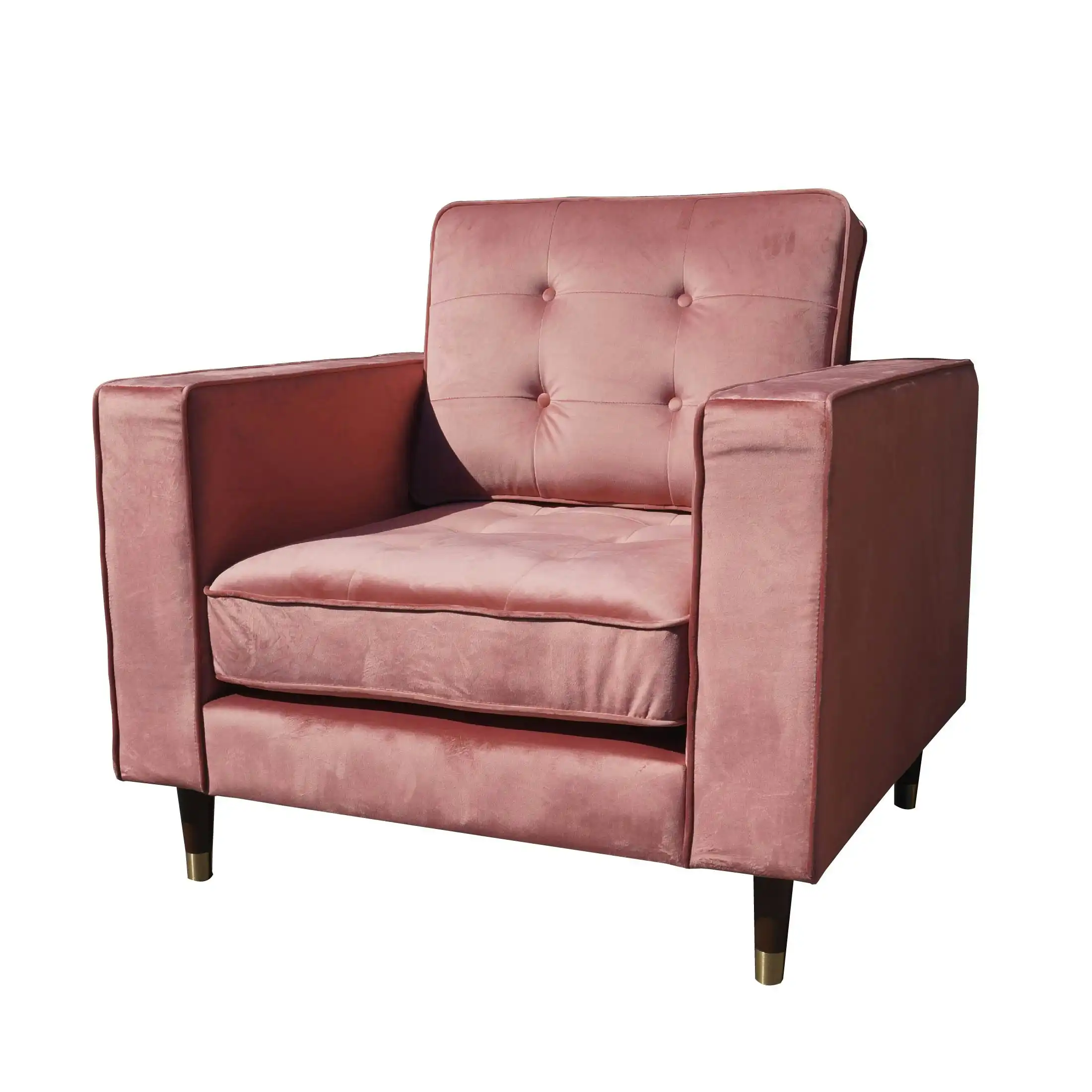 Fiona Sofa 1 Seat - Pink Velvet
