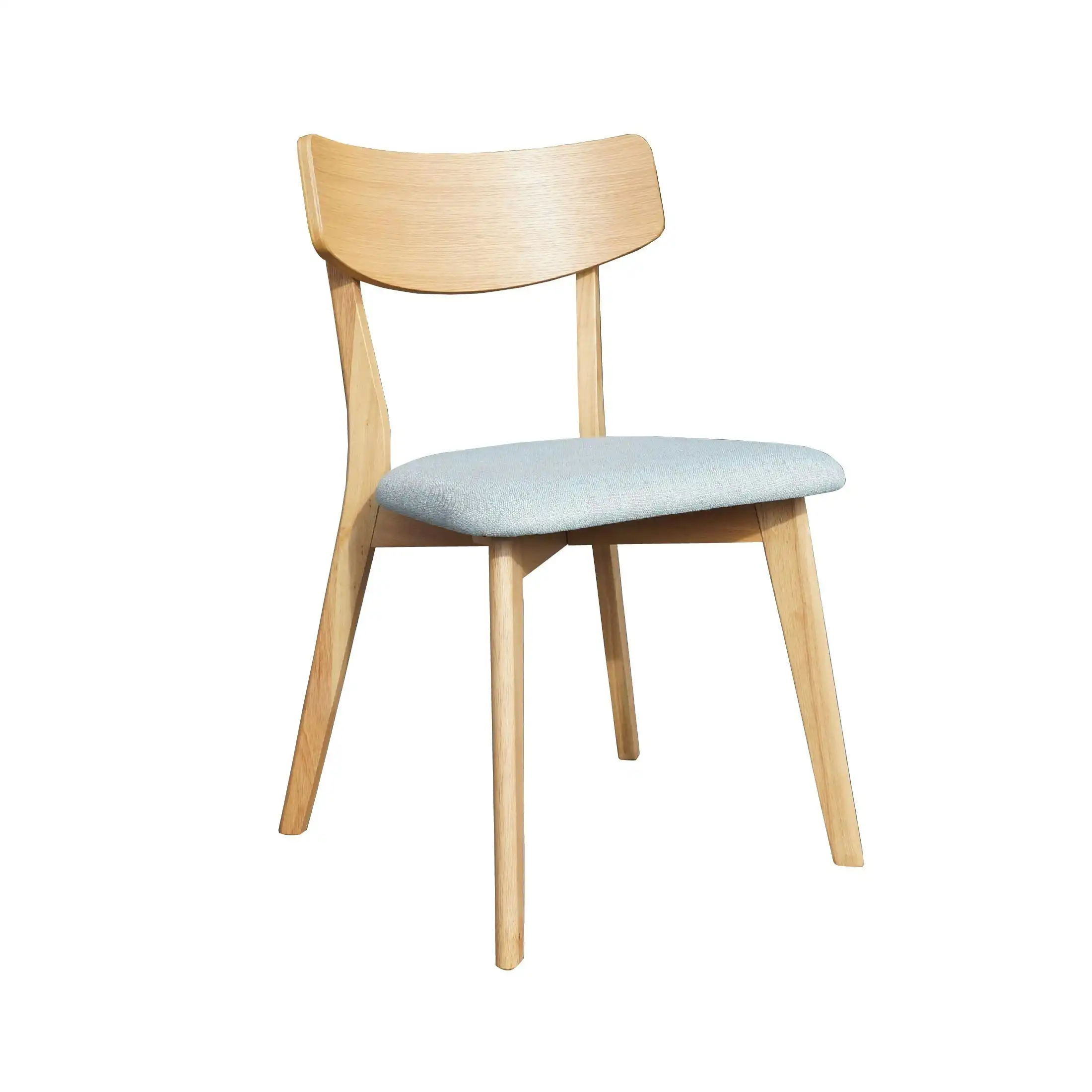 Oxley Dining Chair - Natural Oak with Mint Blue fabric