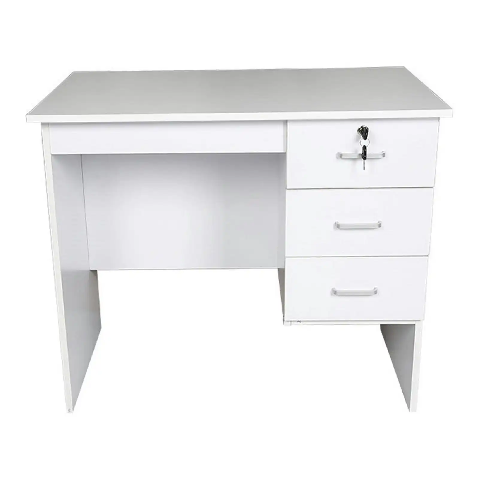 HEQS Redfern 1.2 M Study Desk with 3 Drawers White