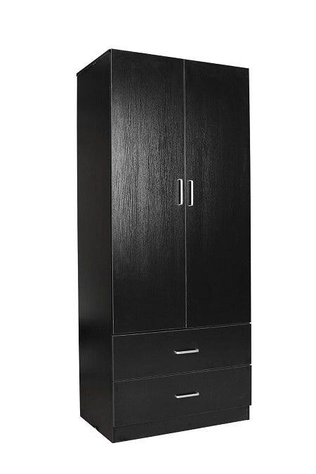 Redfern 2 Door 2 Drawer Wardrobe - Black