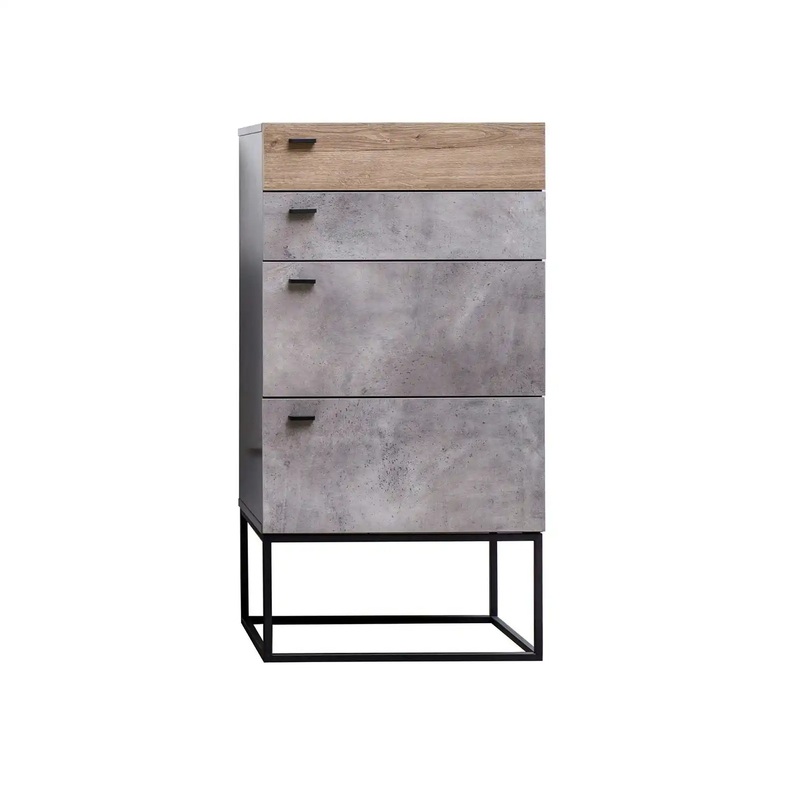 Simon 4-D CHEST - HS4081 - FIRST DRAWER: DARK OAK#407109, OTHERS: CEMENT#1107-11