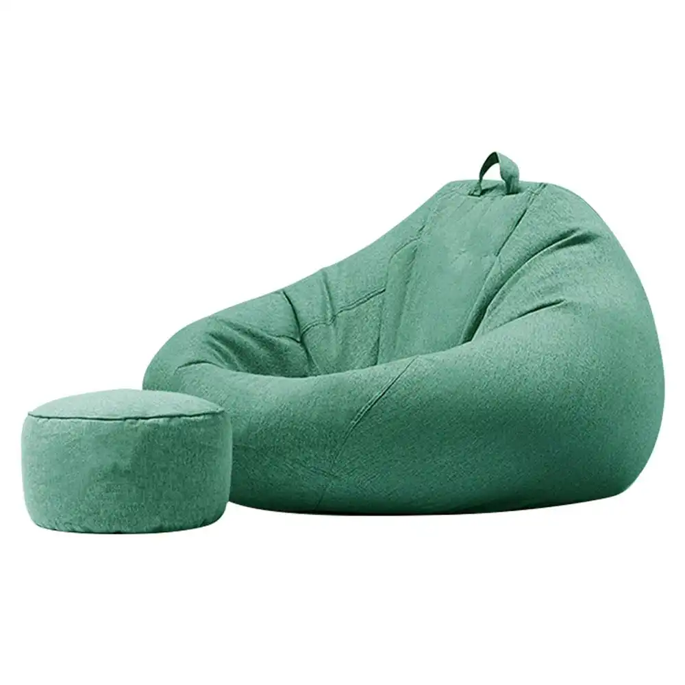 Viviendo Extra Large Bean Bag Chair Ottoman Lounger Cover Gaming Floor Lazy Sofa Cover Green