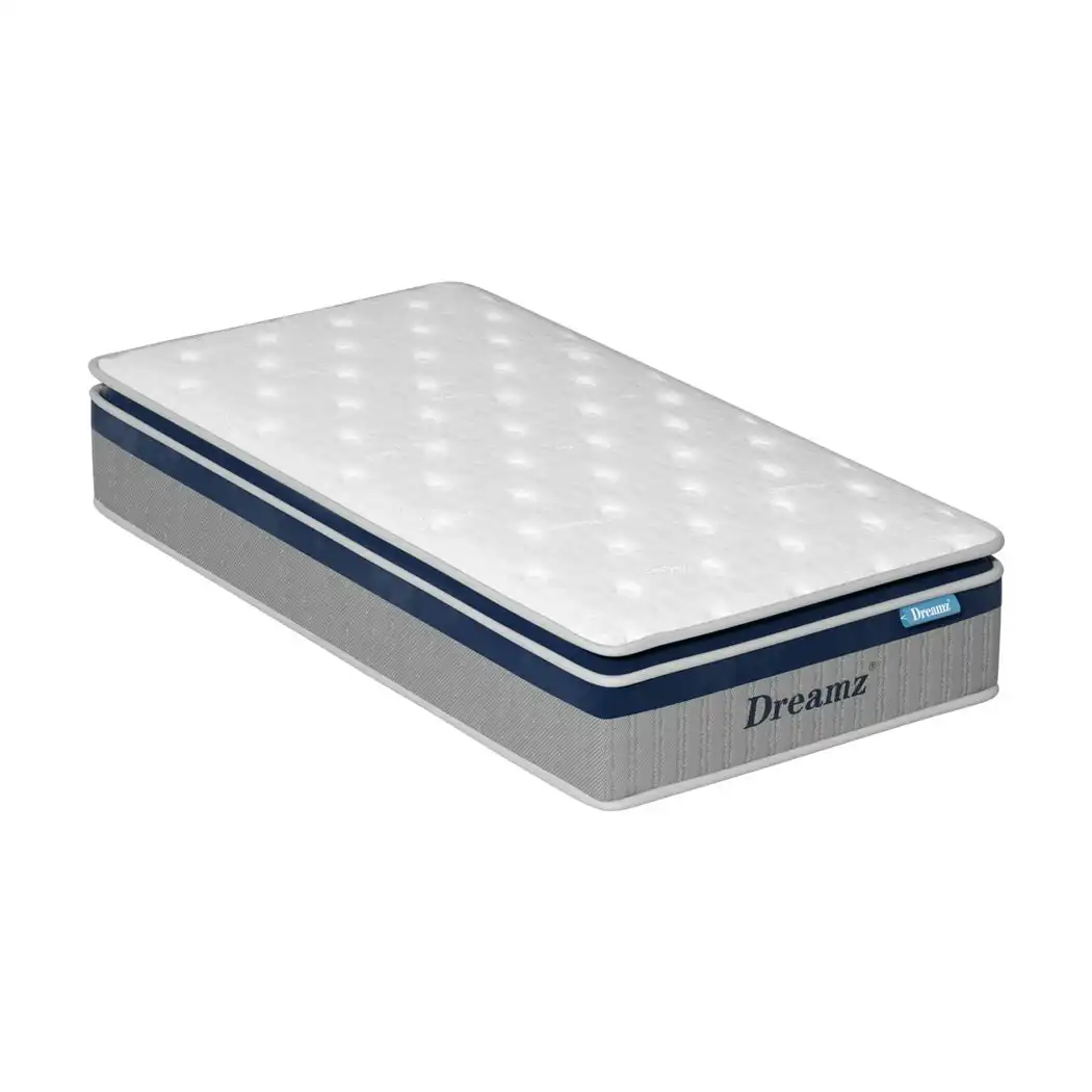 Dreamz  Mattress Pillow Top 7 Zone Pocket Spring  Memory Foam 32CM King Single